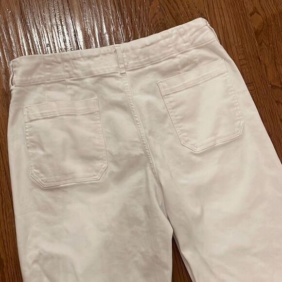 Anthropologie the Colette white crop wide leg jeans size 34p - Picture 12 of 13